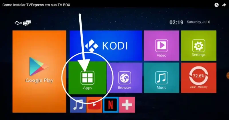 como instalar tv express no tv box TELA APP